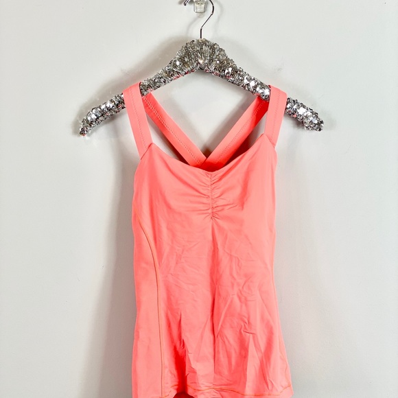 Lululemon Orange Criss Criss Open Back Tank 6 - Picture 3 of 7